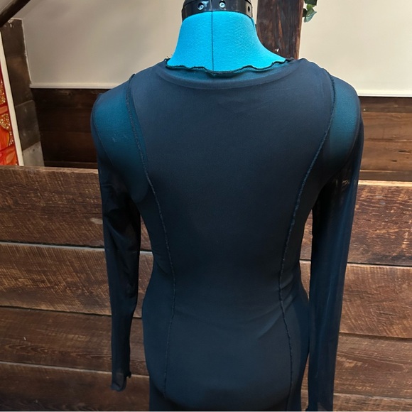 Bohme Trinity Gothic Mesh Long Sleeve Dress w/ Sleeveless Slip Dress & 90s Vibe - Picture 11 of 15